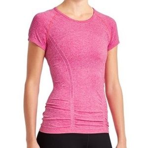 Athleta Heathered Pink Fastest Track Short Sleeve
